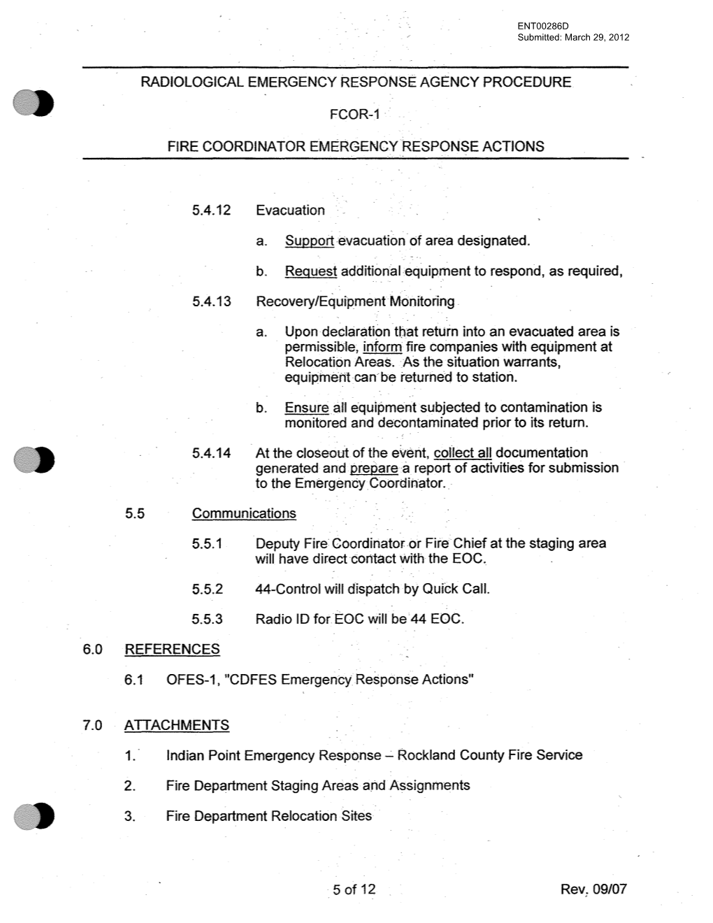 Rockland County Radiological Emergency Preparedness Plan. 5.4