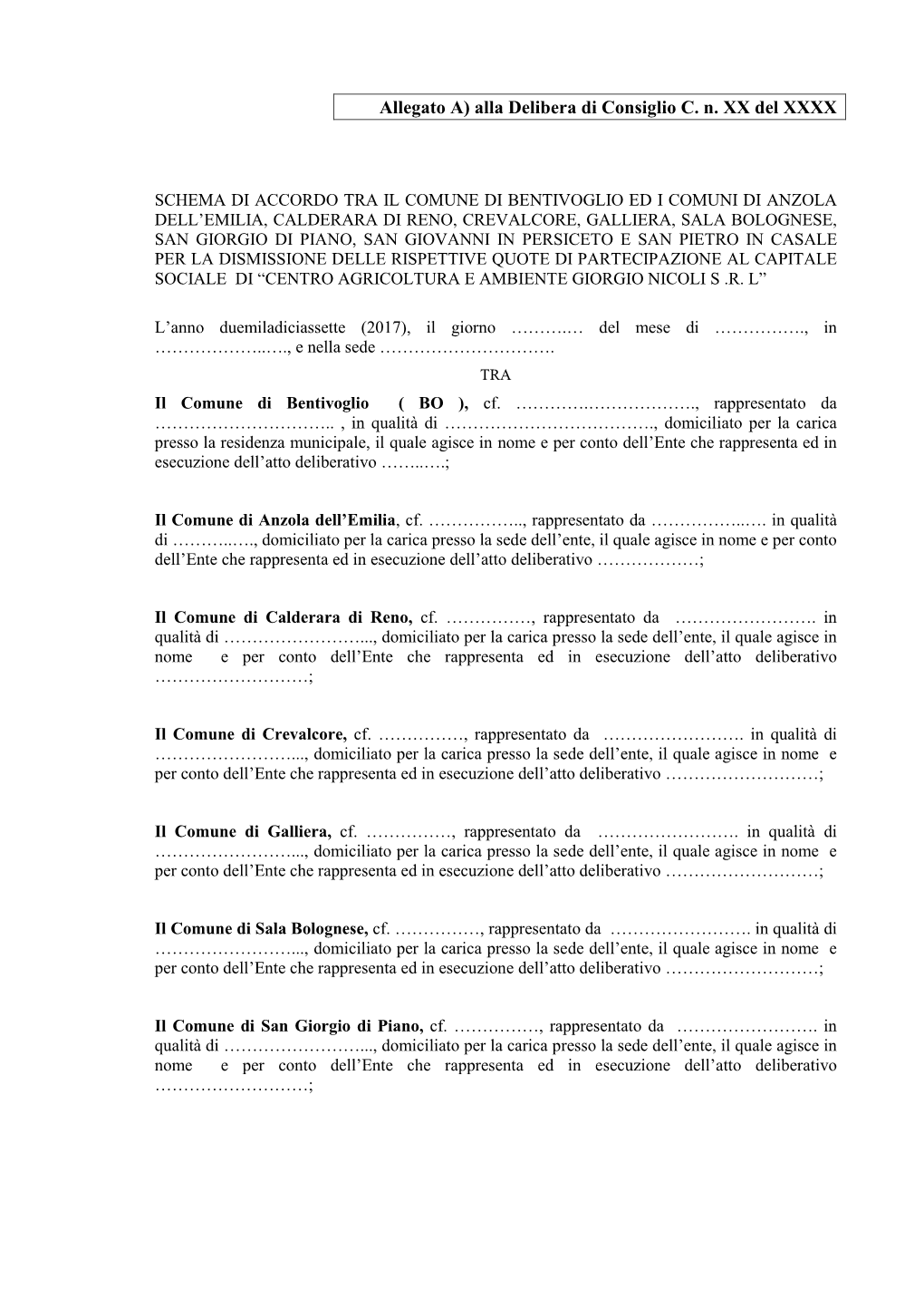 SCHEMA DI ACCORDO C.A.A. Ult.Vers