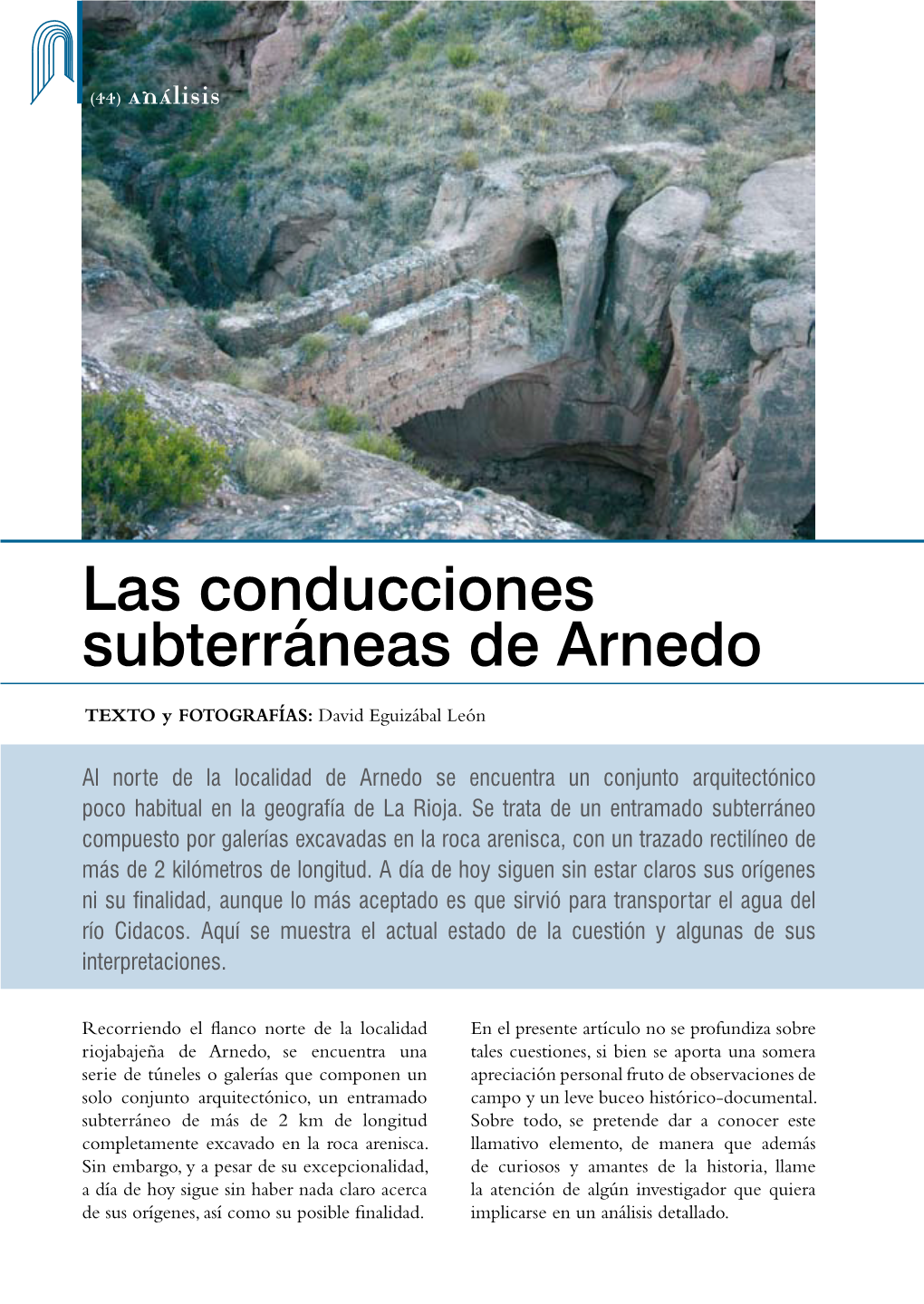 Las Conducciones Subterráneas De Arnedo