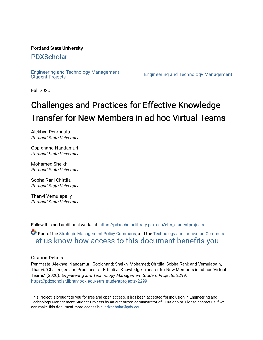 Challenges and Practices for Effective Knowledge Transfer for New Members in Ad Hoc Virtual Teams