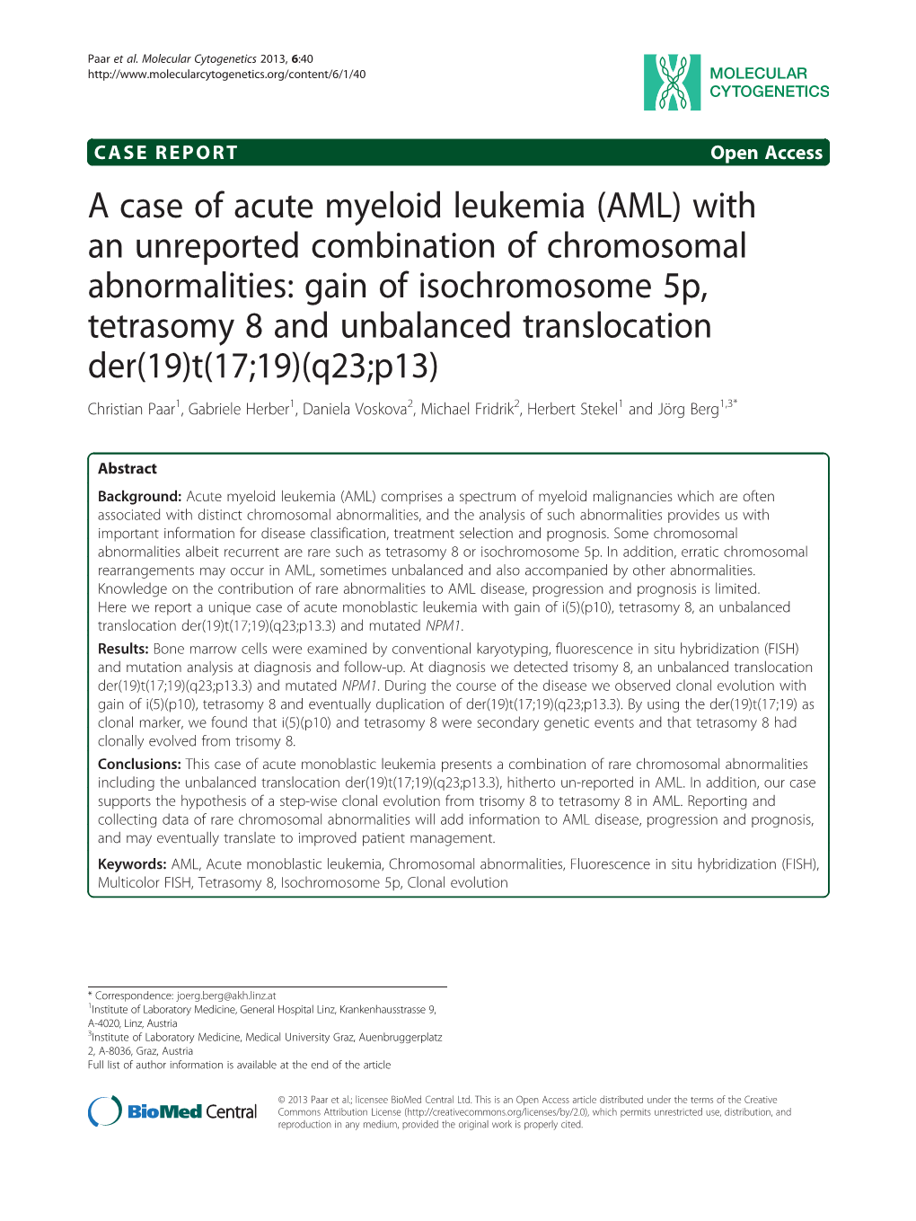 A Case of Acute Myeloid Leukemia (AML)