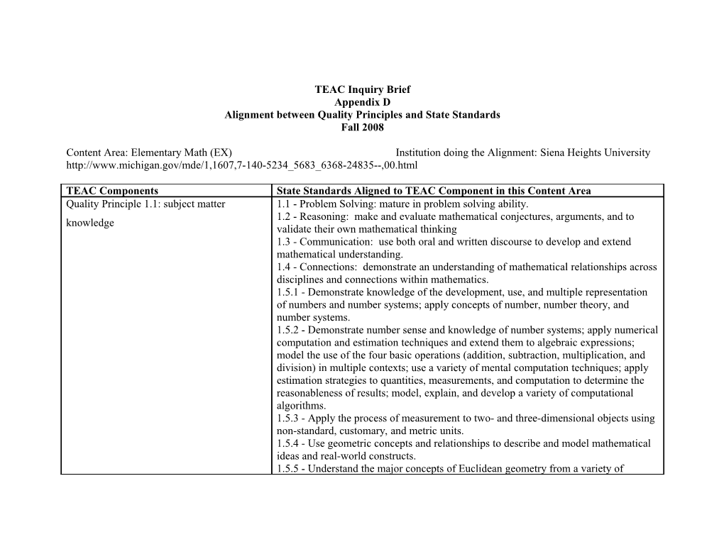 TEAC Inquiry Brief