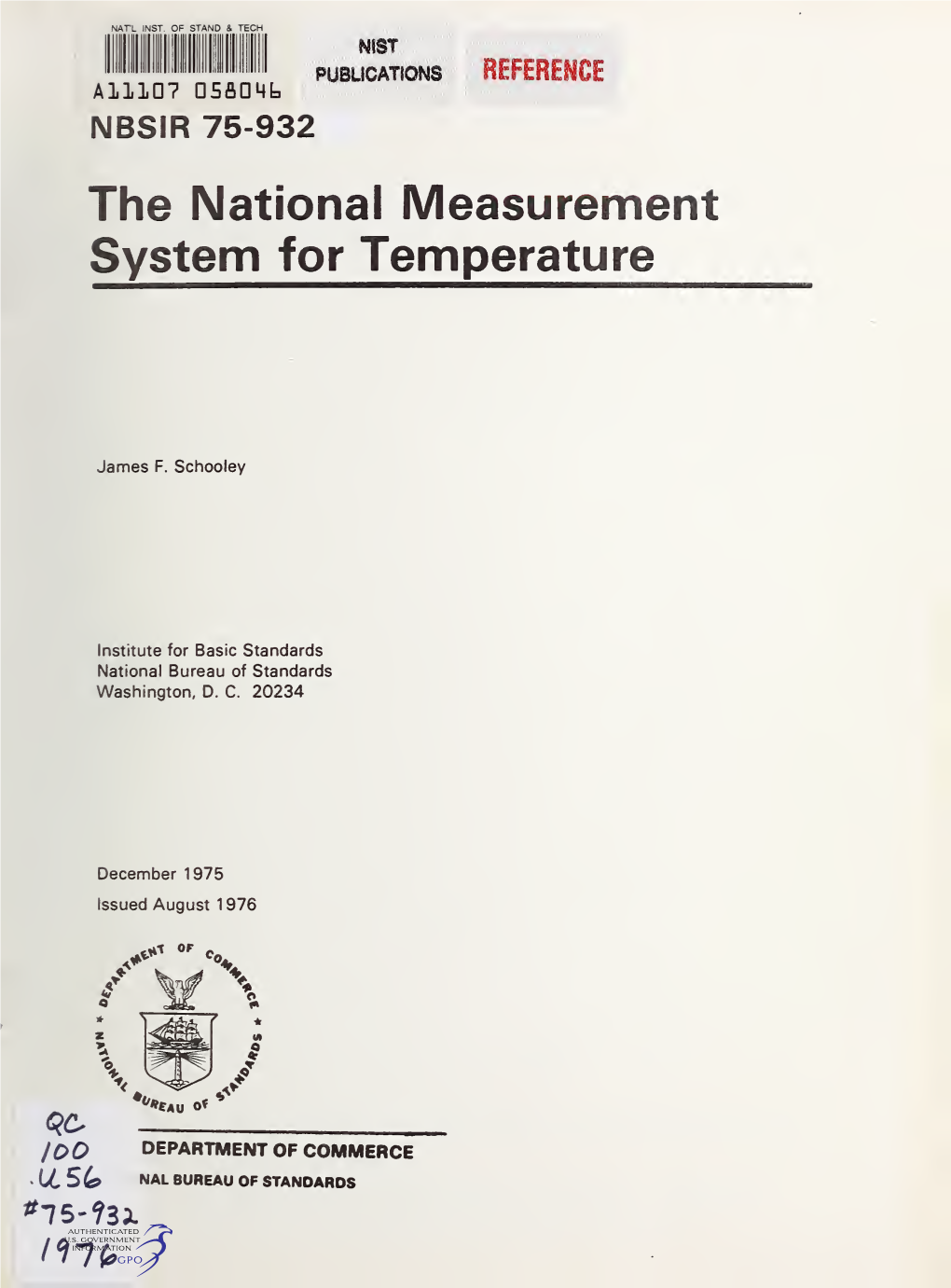 The National Measurement System for Temperature