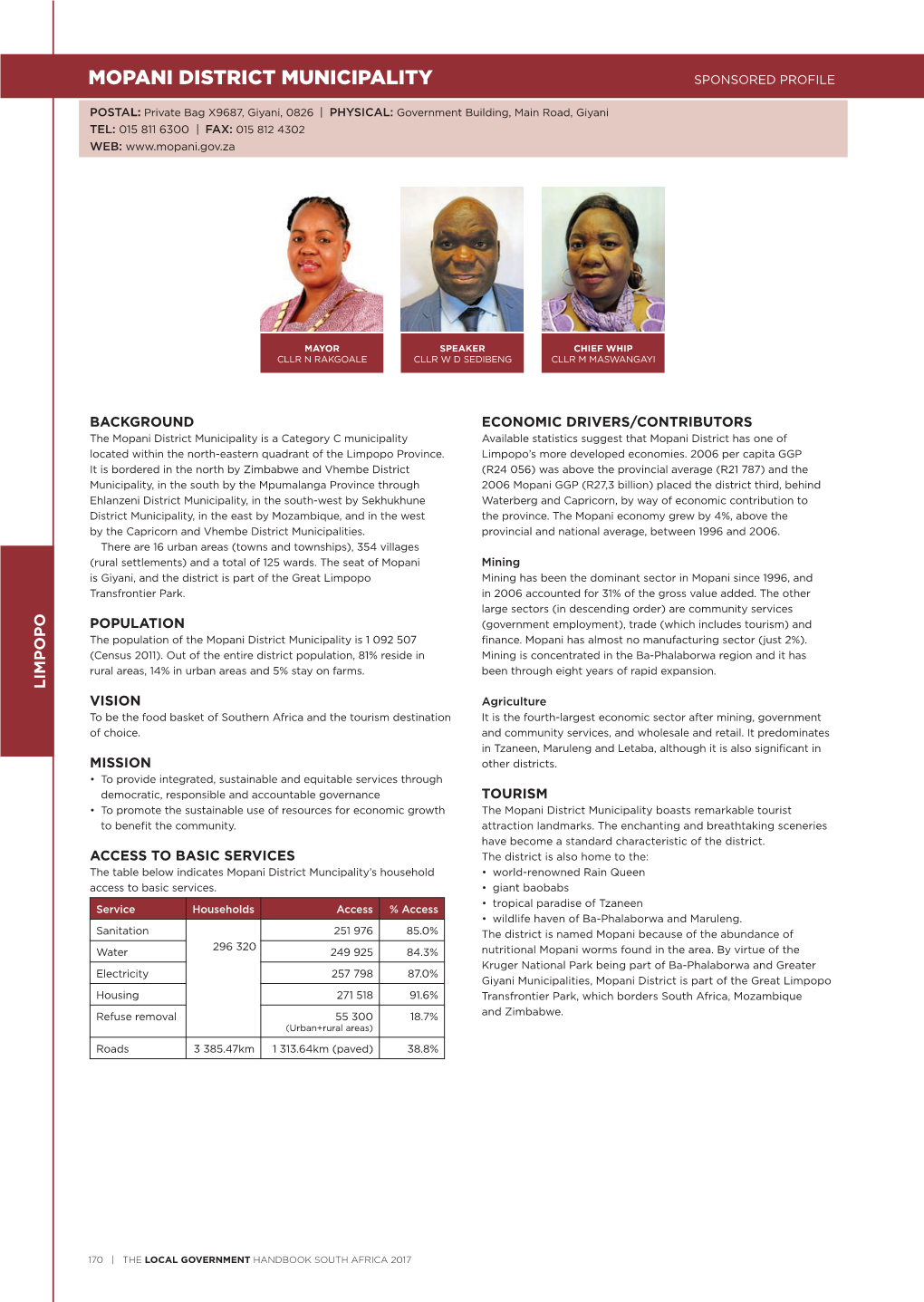 Mopani District Municipality Sponsored Profile