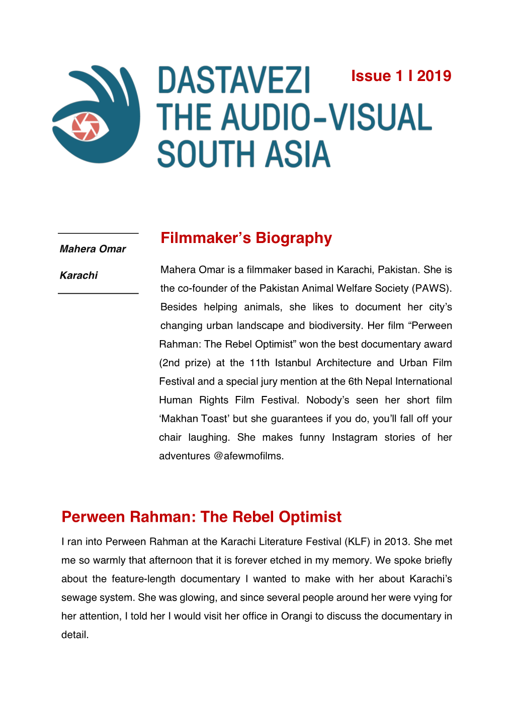 Perween Rahman: the Rebel Optimist
