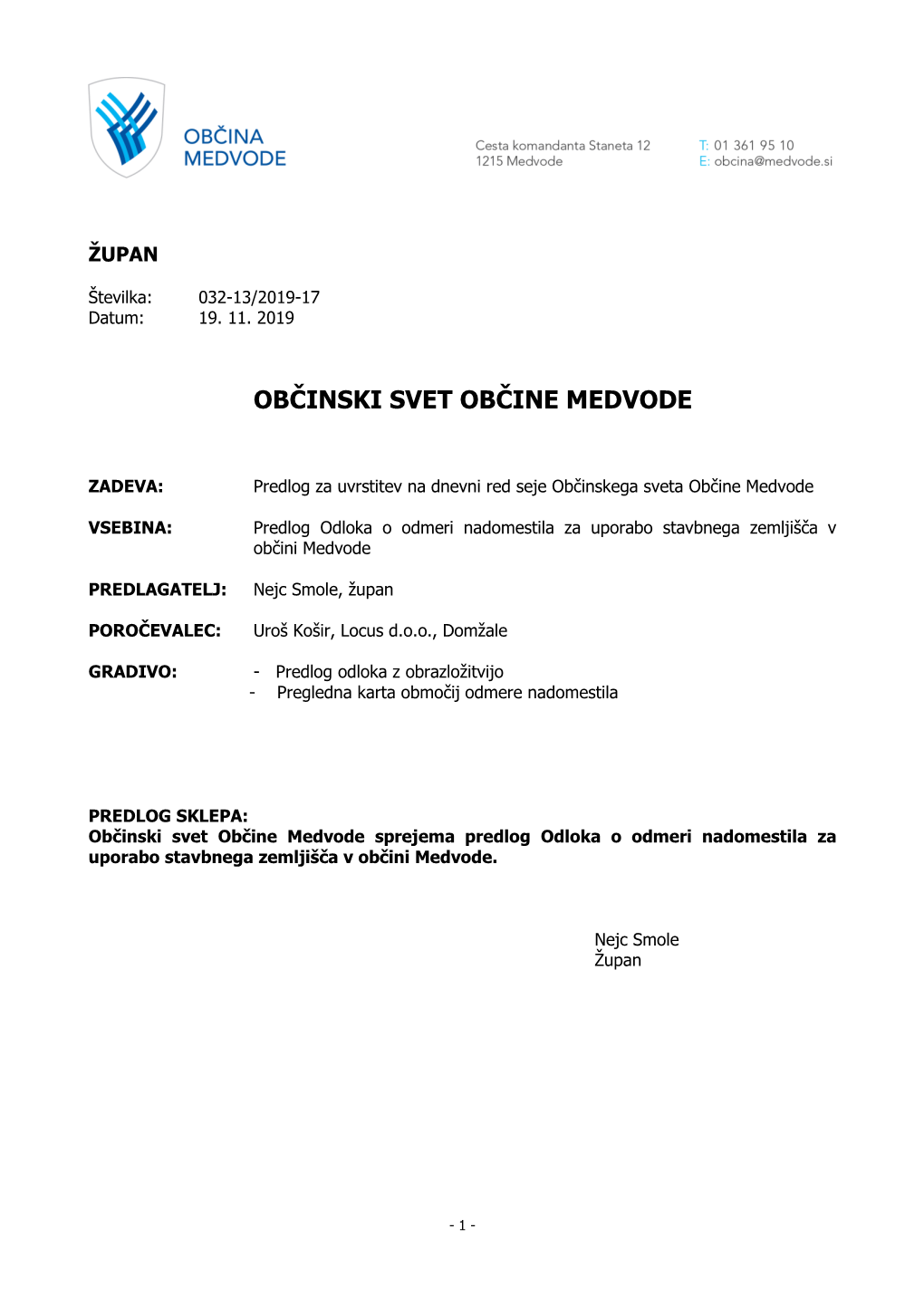 Občinski Svet Občine Medvode