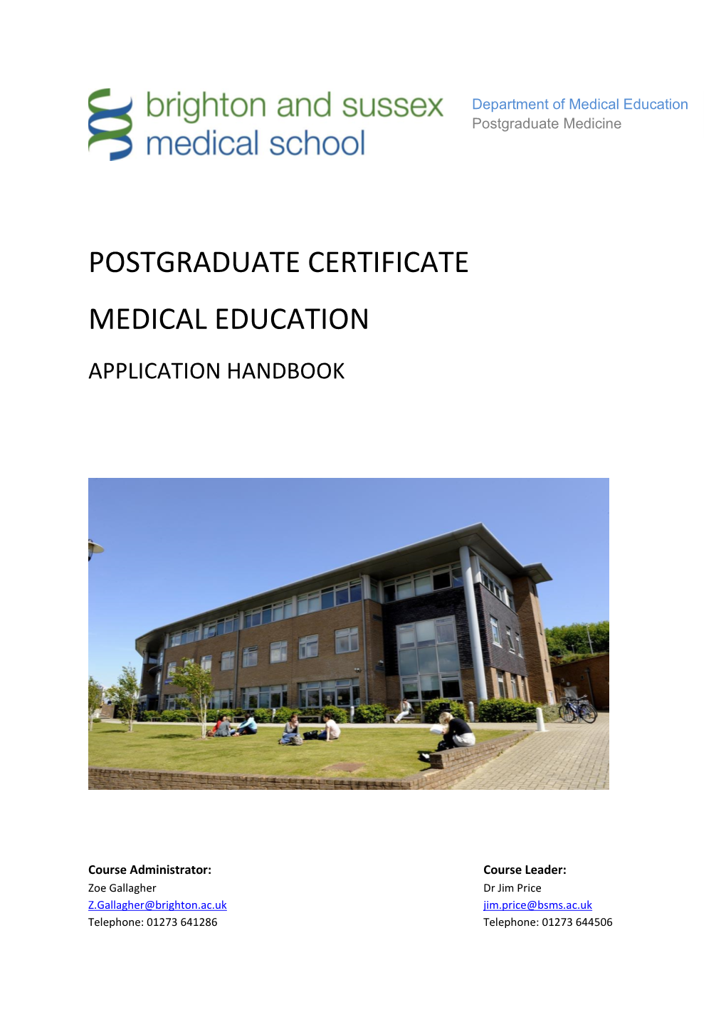 Postgraduate Certificate Medical Education Application Handbook