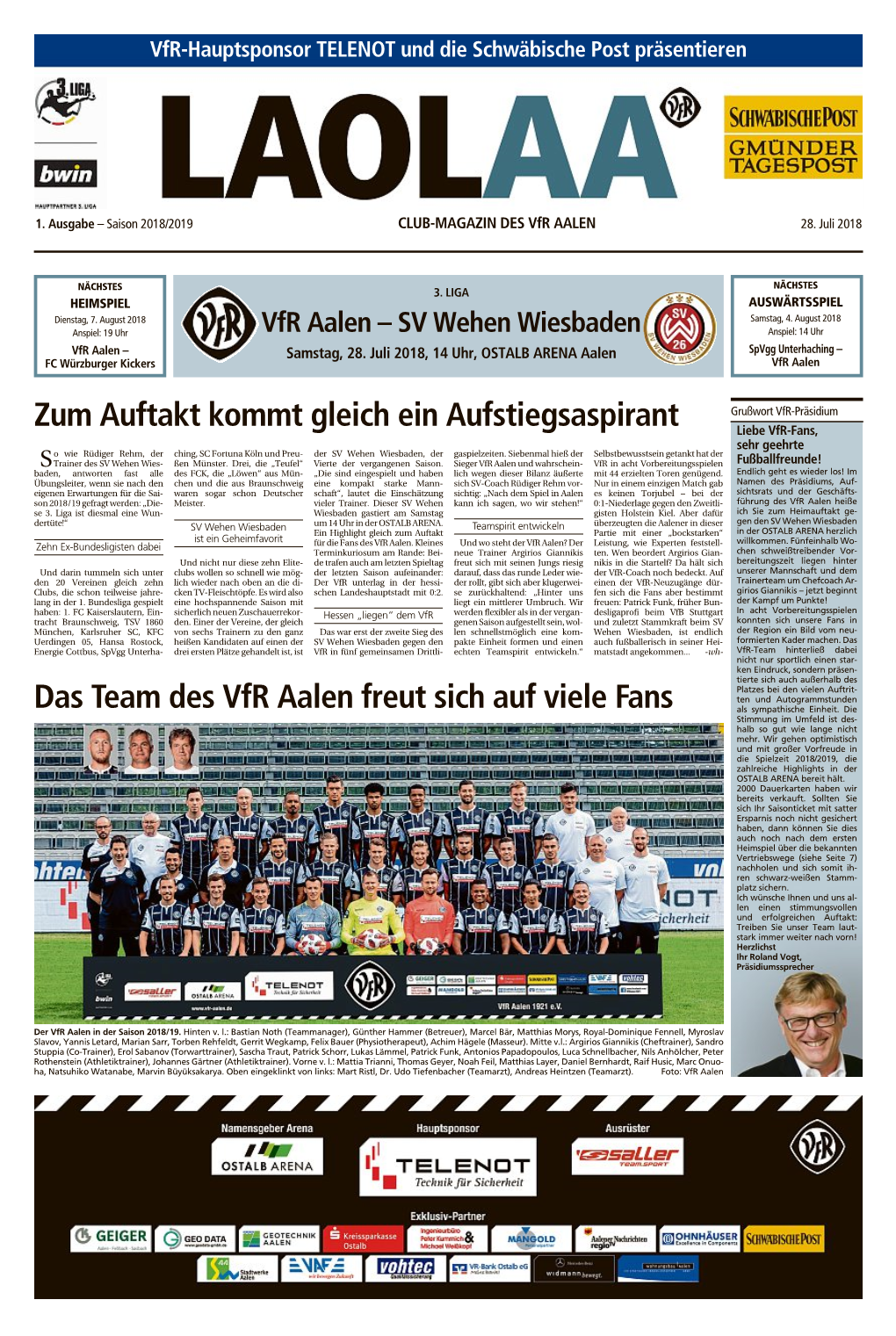 Zum Auftakt Kommt Gleich Ein Aufstiegsaspirant Das Team Des