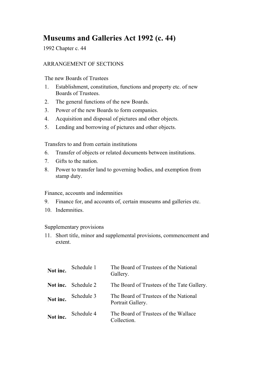 Museums and Galleries Act 1992 (C