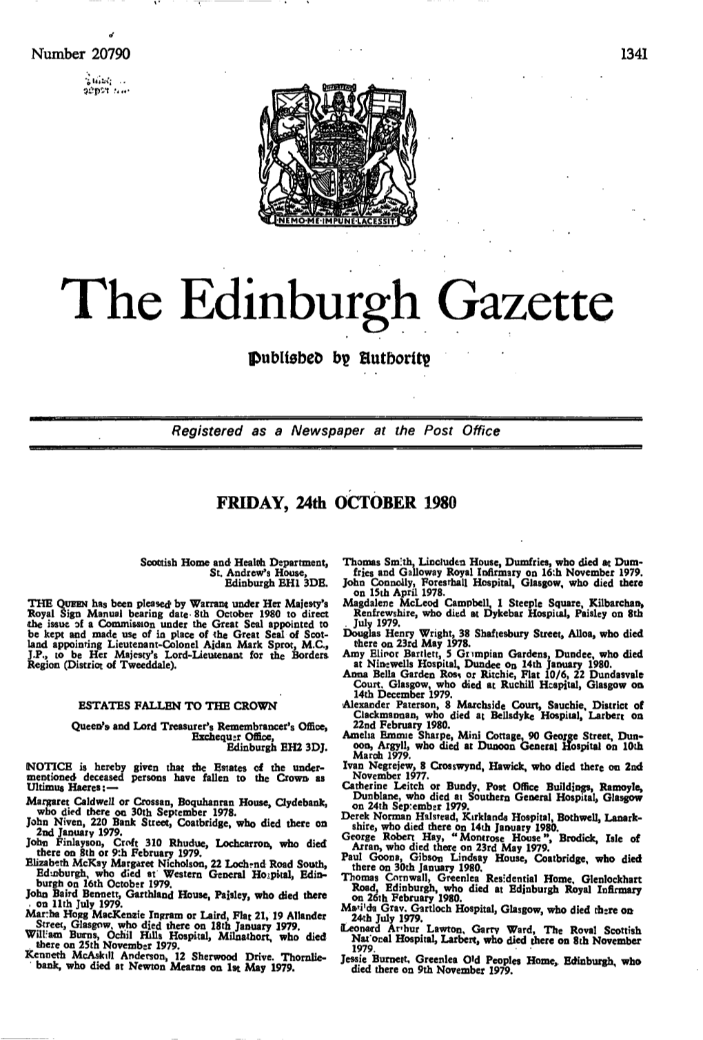 The Edinburgh Gazette Authority