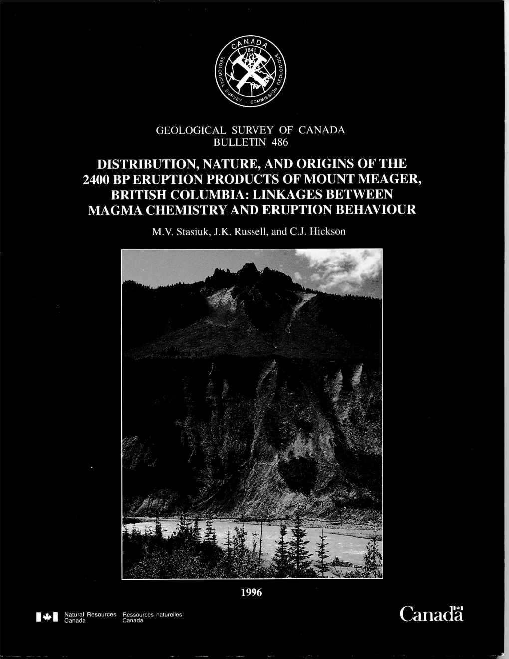 Distribution, Nature, and Origins of the 24Oo Bp Eruption Products of Mount Meager, British Columbia: Linkages Between Magma Chemistry and Eruption Behaviour