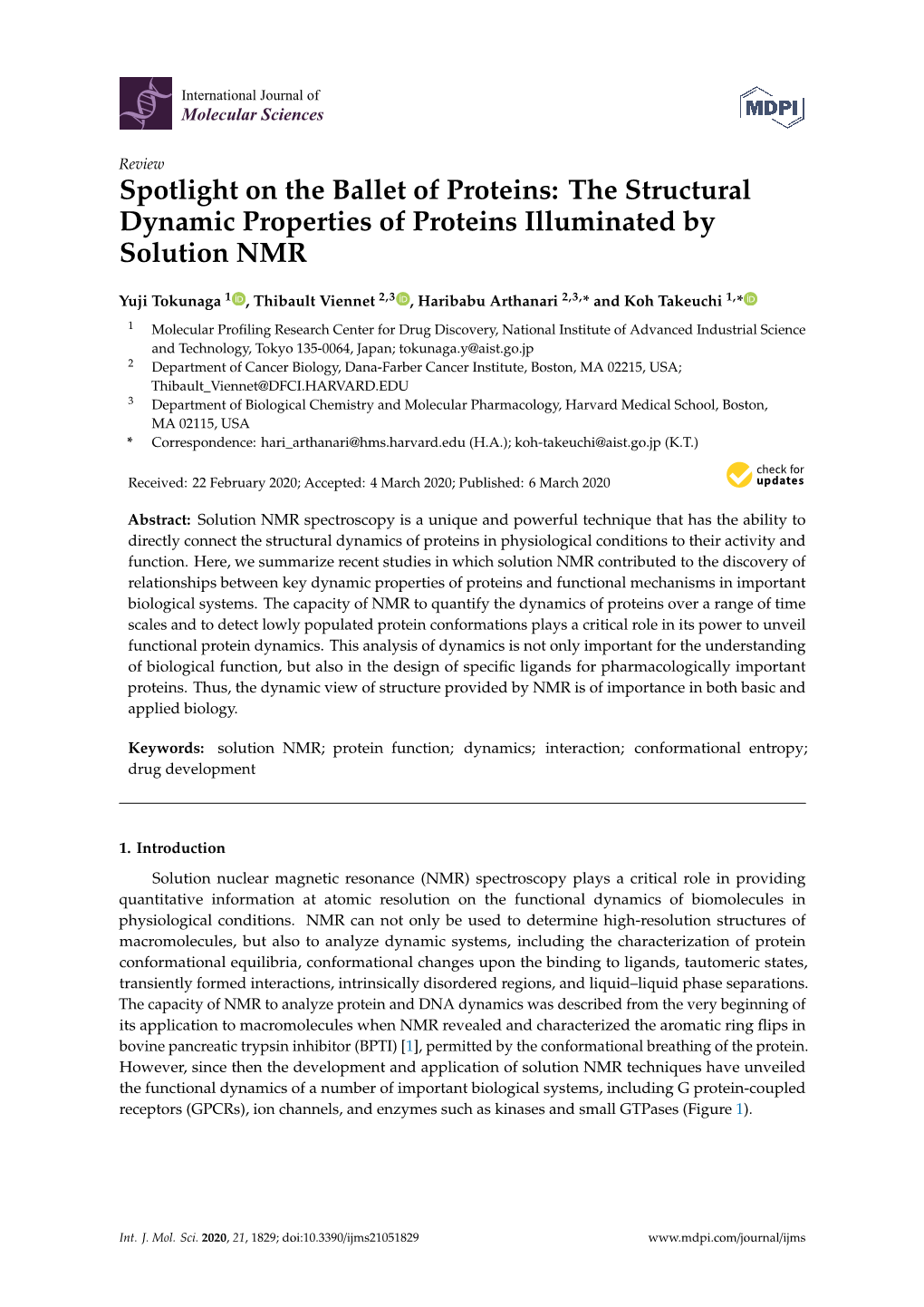 The Structural Dynamic Properties of Proteins Illuminated by Solution NMR