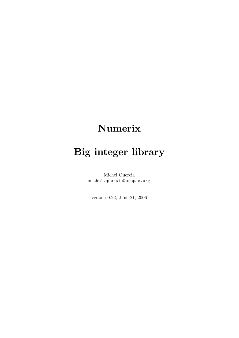 Numerix Big Integer Library