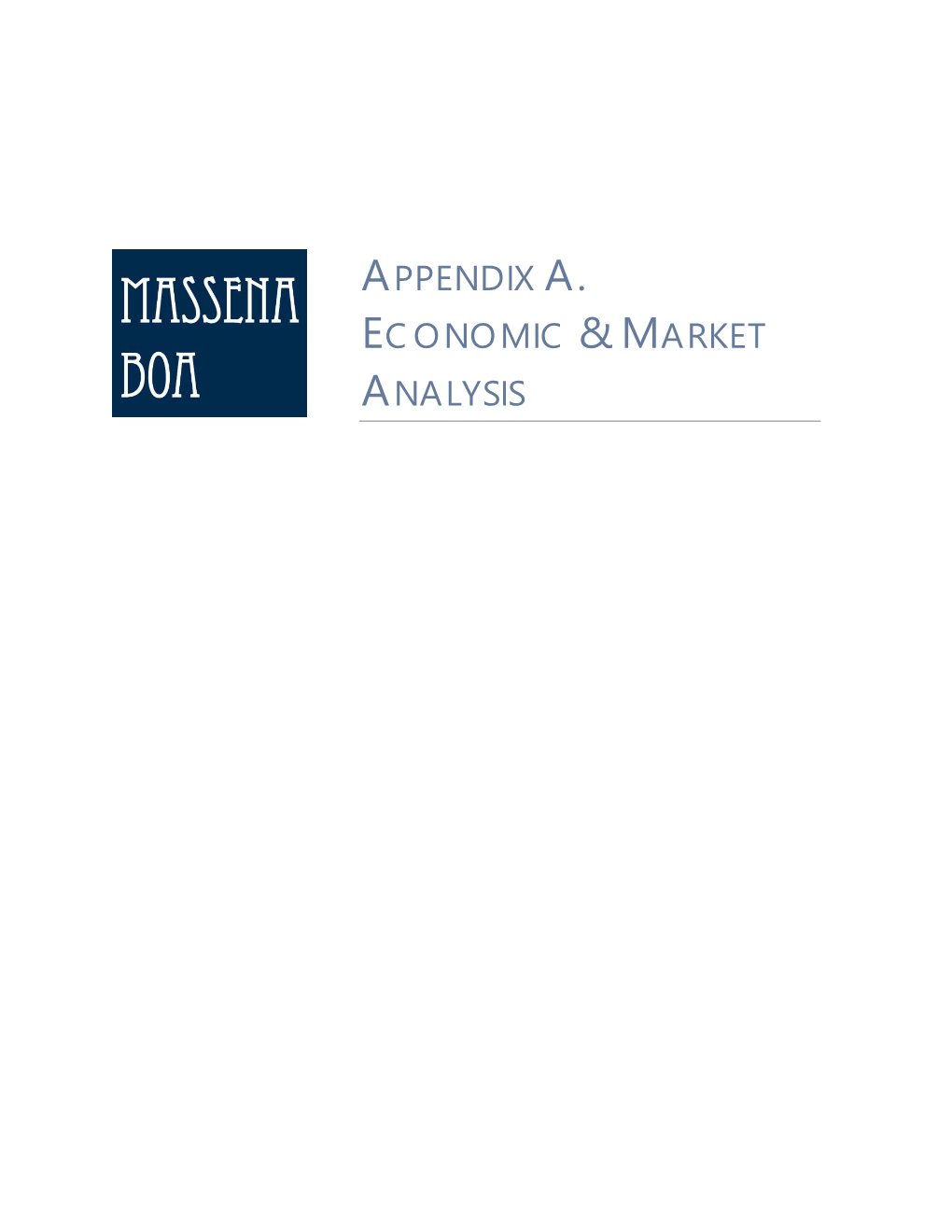 Appendix A. Economic & Market Analysis
