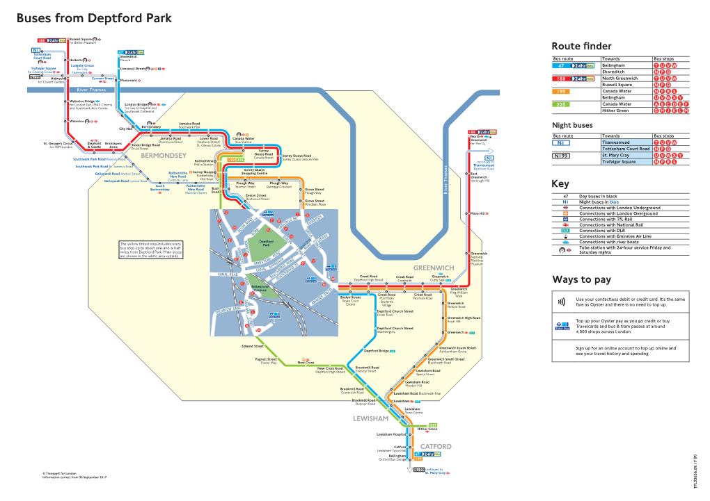 Buses from Deptford Park