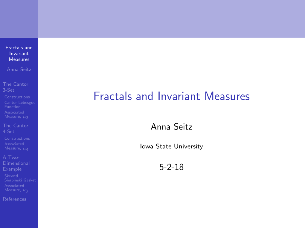 Fractals and Invariant Measures