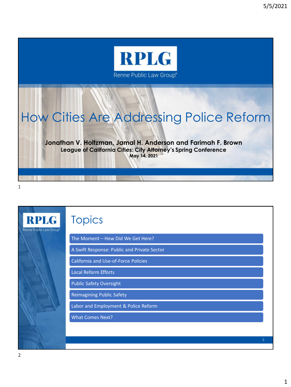 How Cities Are Addressing Police Reform
