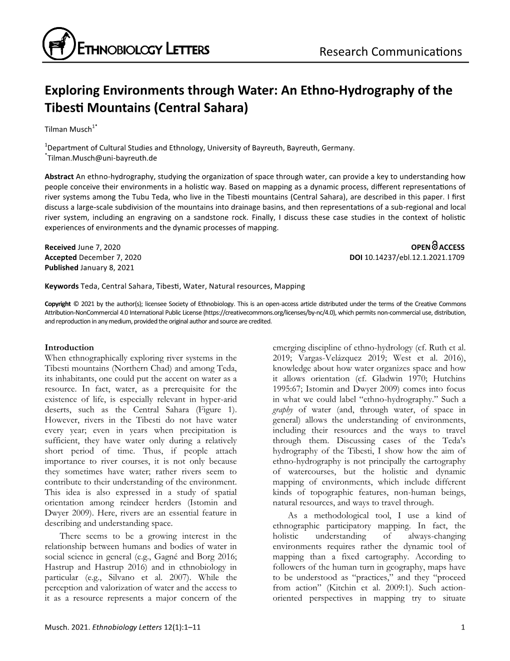 An Ethno-Hydrography of the Tibesti Mountains (Central Sahara)