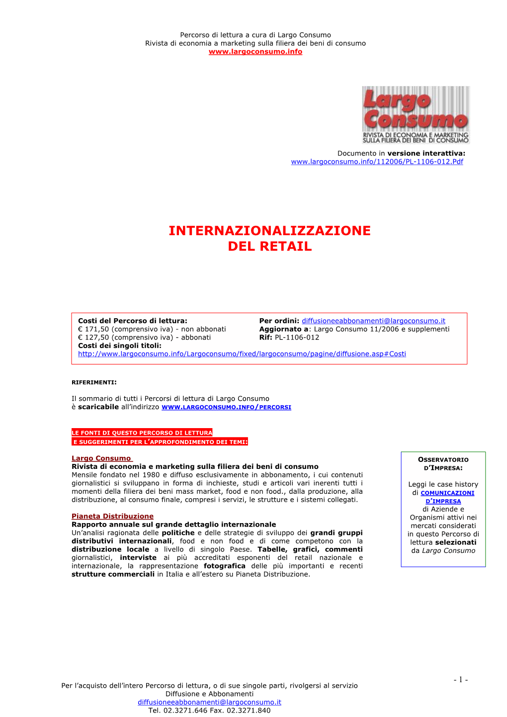 Internazionalizzazione Del Retail