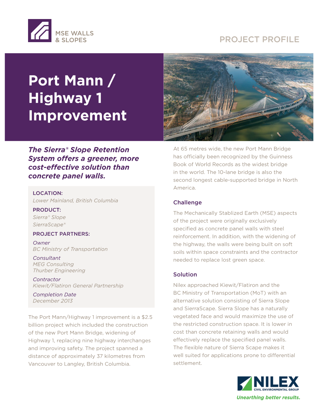 Port Mann Highway 1 Improvement Project Profile
