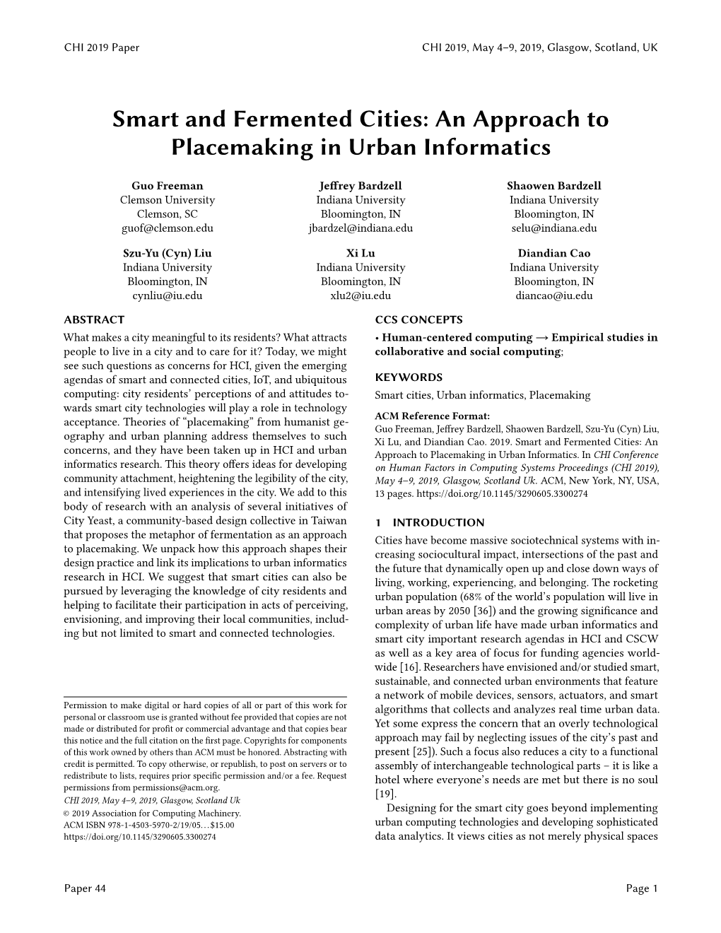 Smart and Fermented Cities: an Approach to Placemaking in Urban Informatics