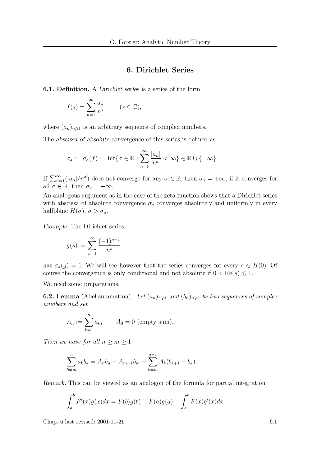 O. Forster: Analytic Number Theory