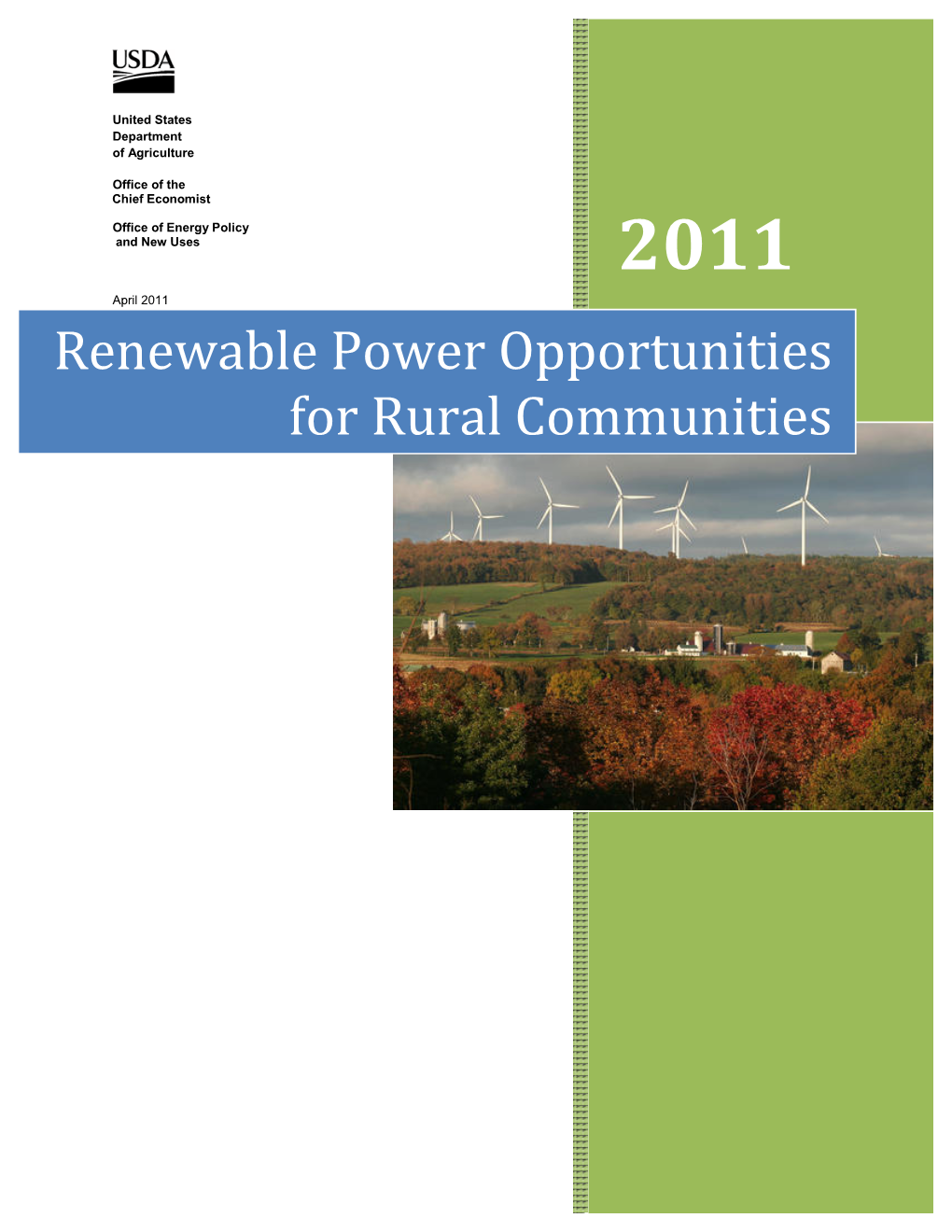 Renewable Power Opportunities for Rural Communities