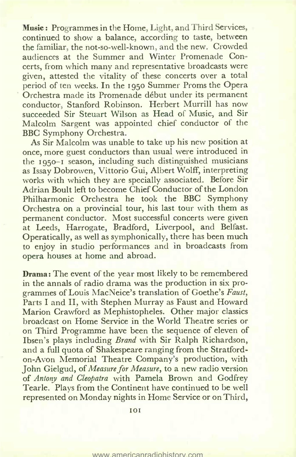 Certs, from Which Many and Representative Broadcasts Were Given, Attested the Vitality of These Concerts Over a Total Period of Ten Weeks