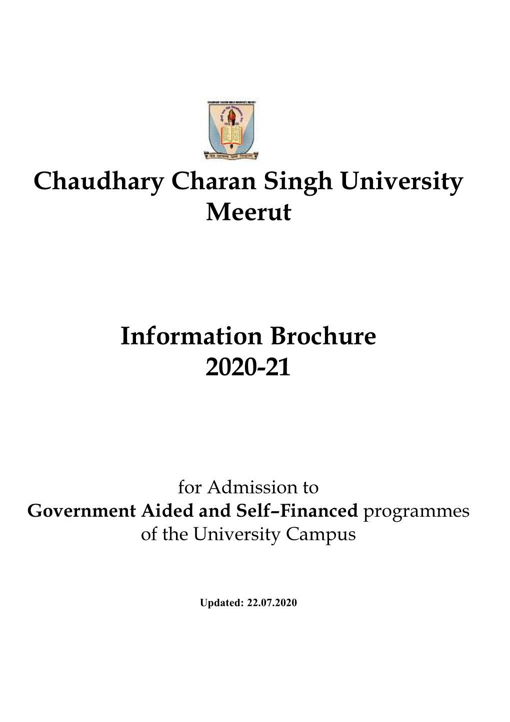 Chaudhary Charan Singh University Meerut Information Brochure 2020-21