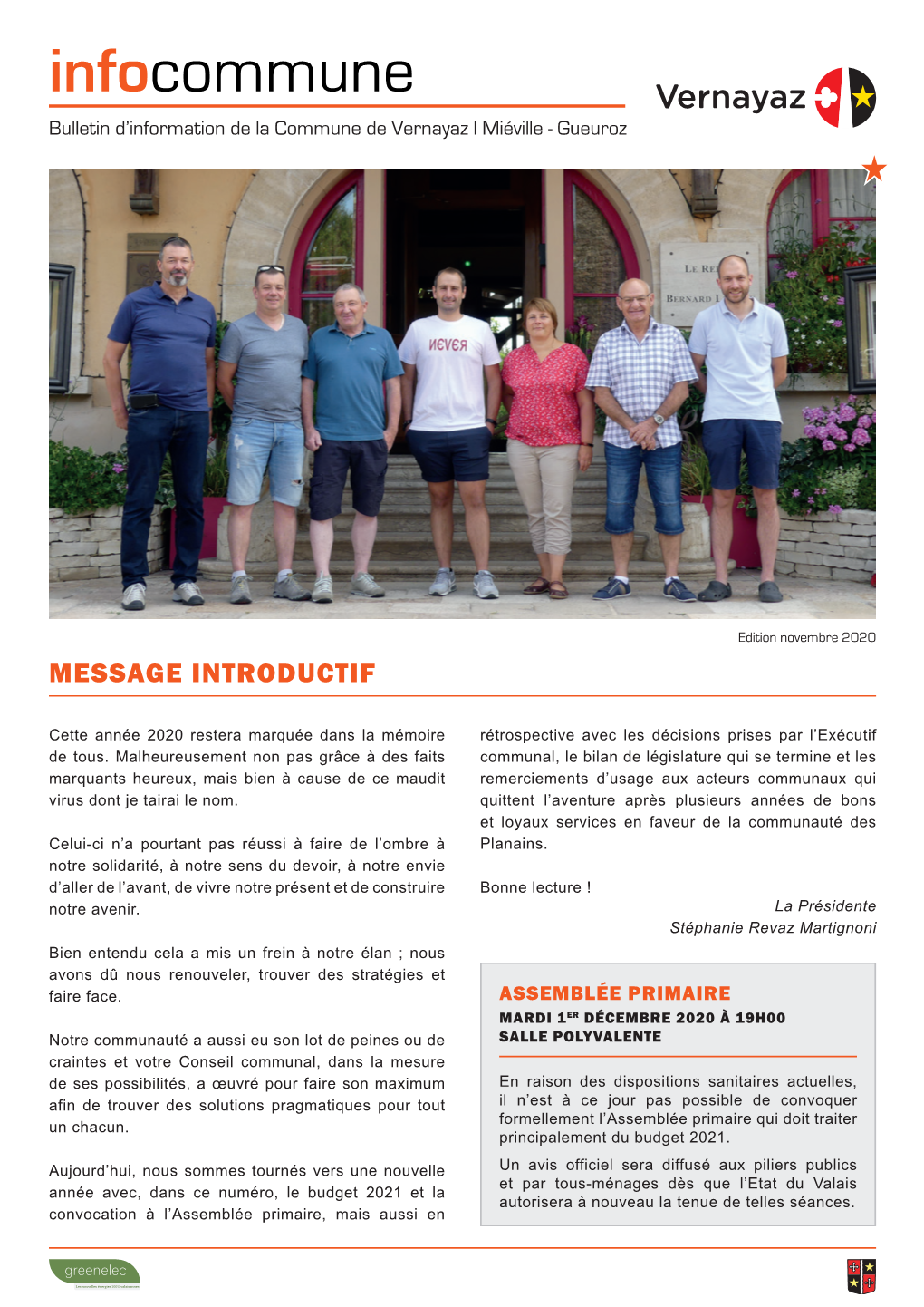 Infocommune Bulletin D’Information De La Commune De Vernayaz L Miéville - Gueuroz