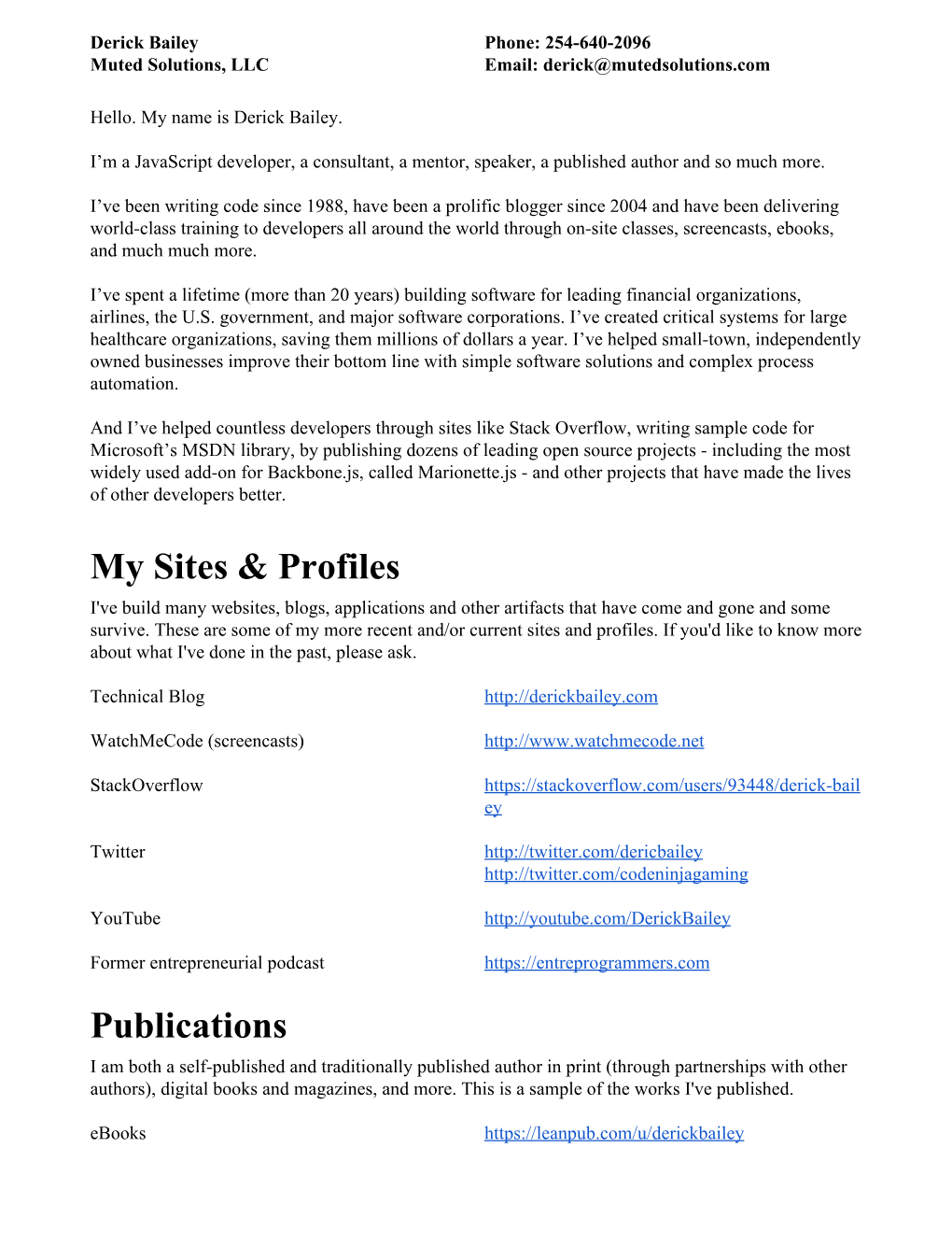 My​ ​Sites​ ​&​ ​Profiles Publications