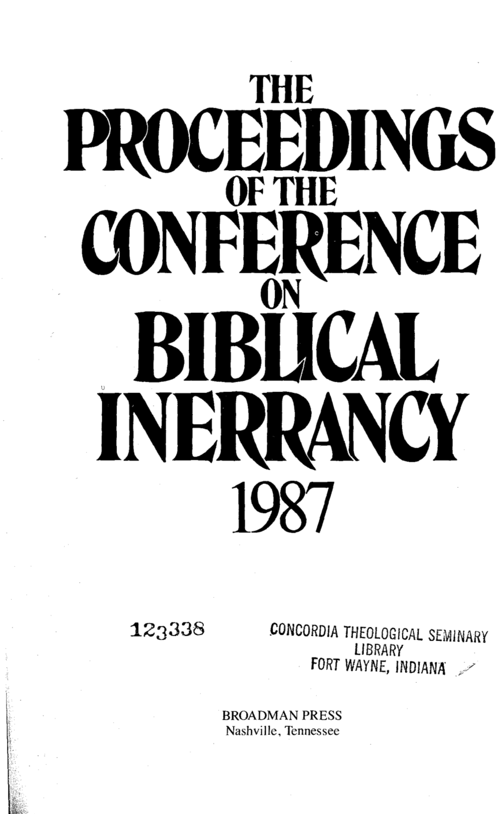 The Inerrancy of Scripture