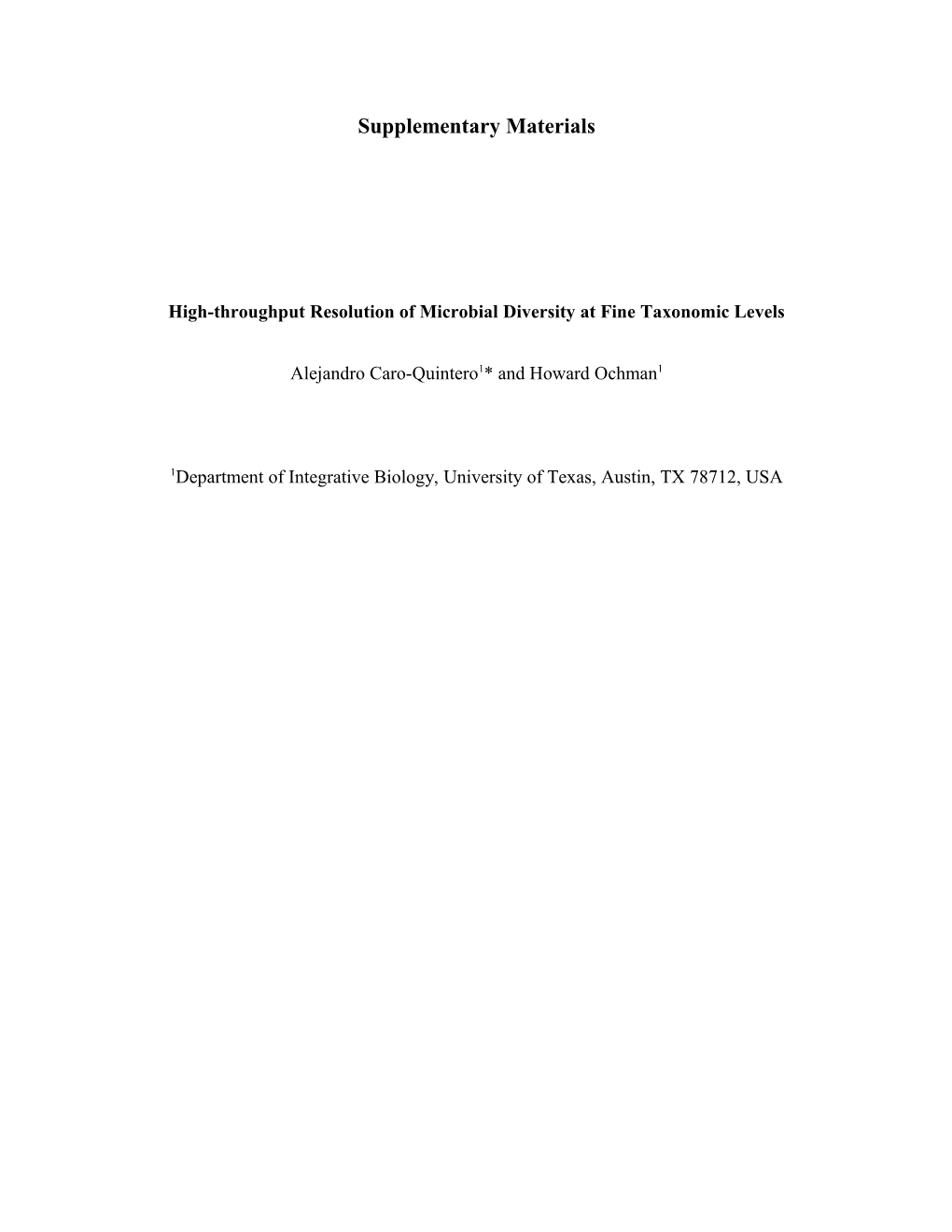 High-Throughput Resolution of Microbial Diversity at Fine Taxonomic Levels