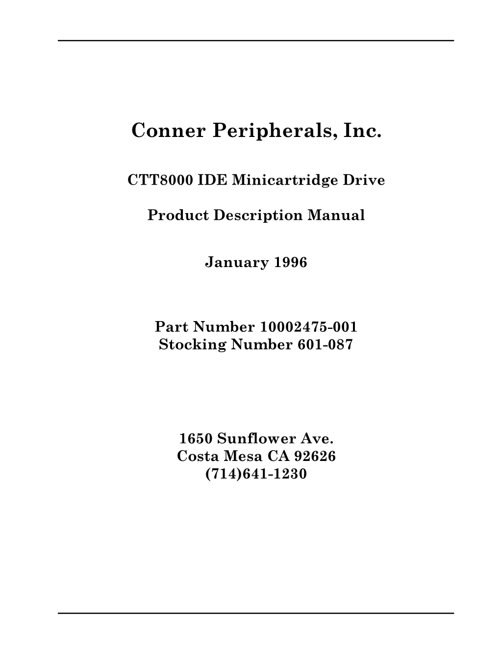 Conner Peripherals, Inc