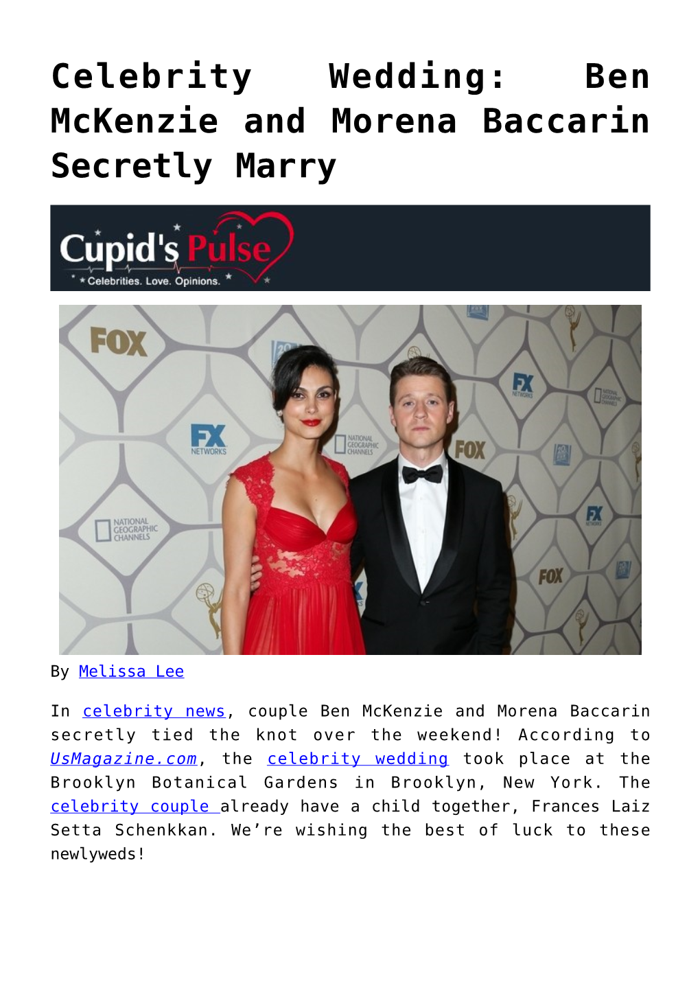 Morena Baccarin & Ben Mckenzie