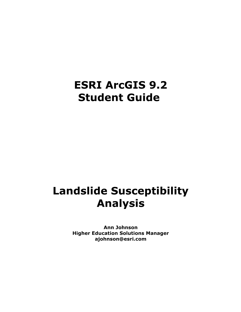 GIS Landside Susceptibility Analysis s1