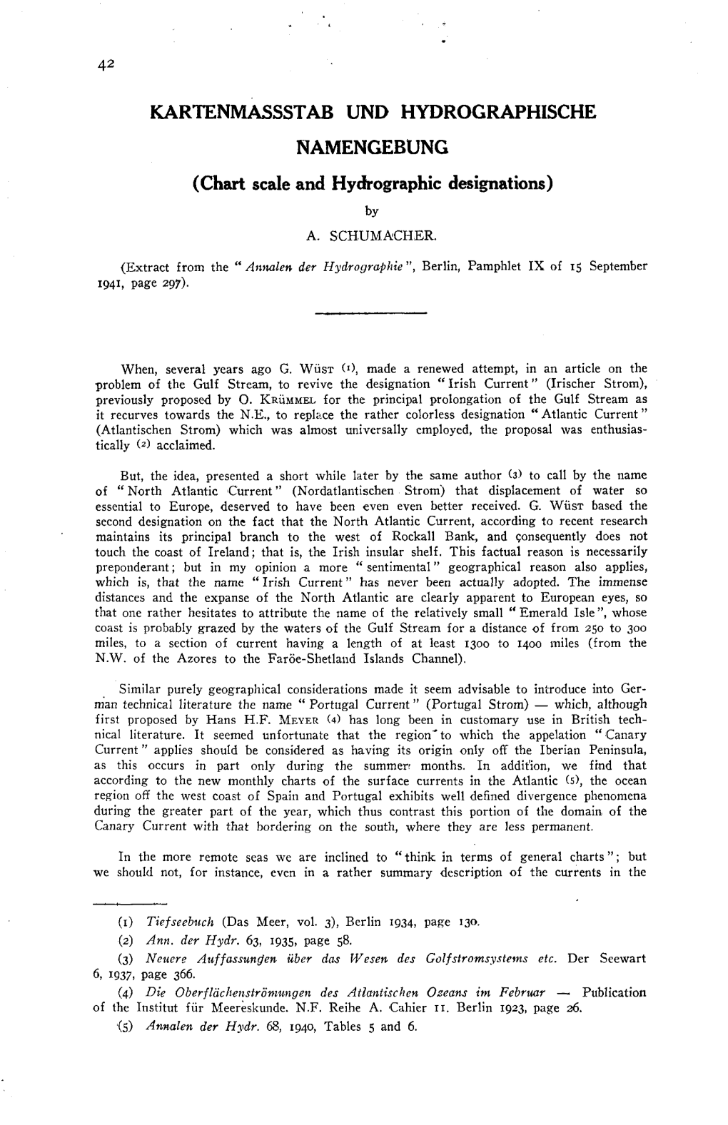 KARTENMASSSTAB UND HYDROGRAPHISCHE NAMENGEBUNG (Chart Scale and Hydrographie Designations) by A