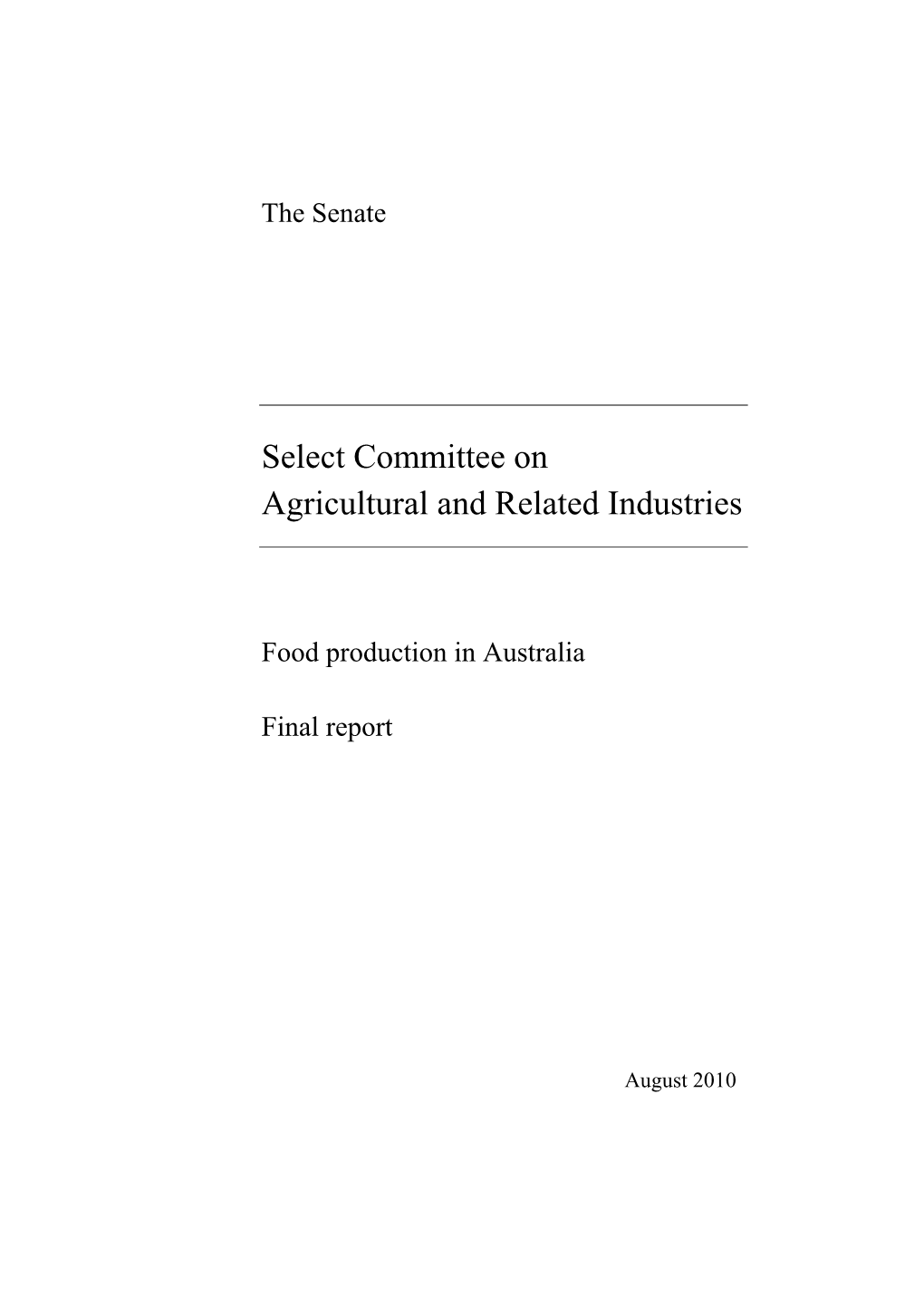 Food Production in Australia