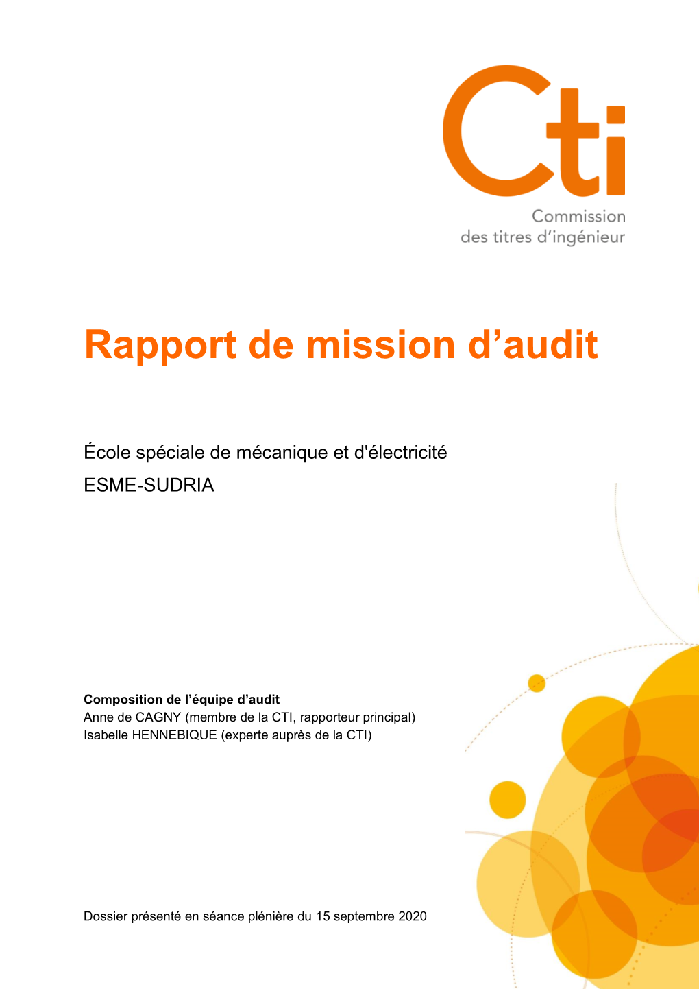 Rapport De Mission D'audit