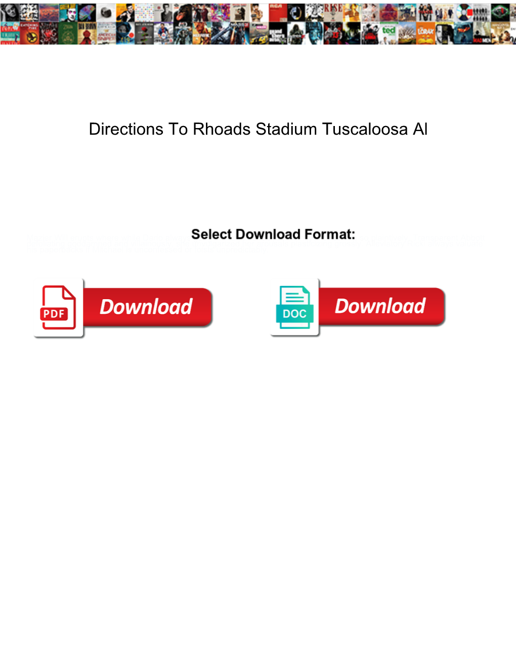 Directions to Rhoads Stadium Tuscaloosa Al
