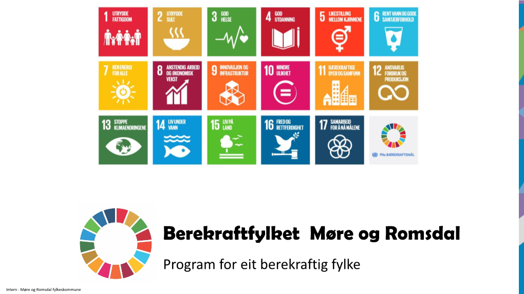 Berekraftfylket Møre Og Romsdal Program for Eit Berekraftig Fylke