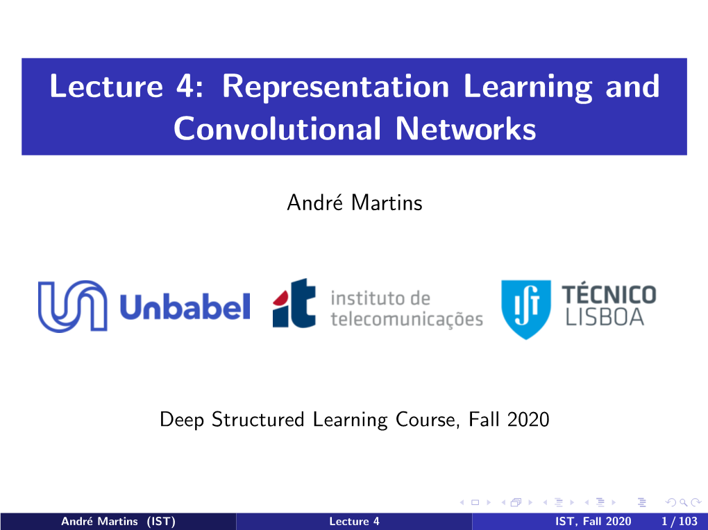 Representation Learning and Convolutional Neural Networks