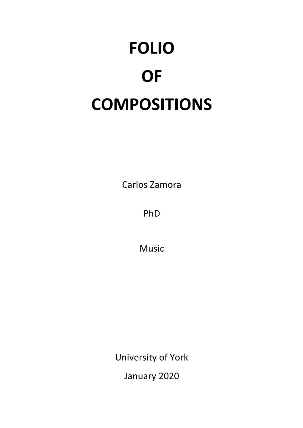 Folio of Compositions