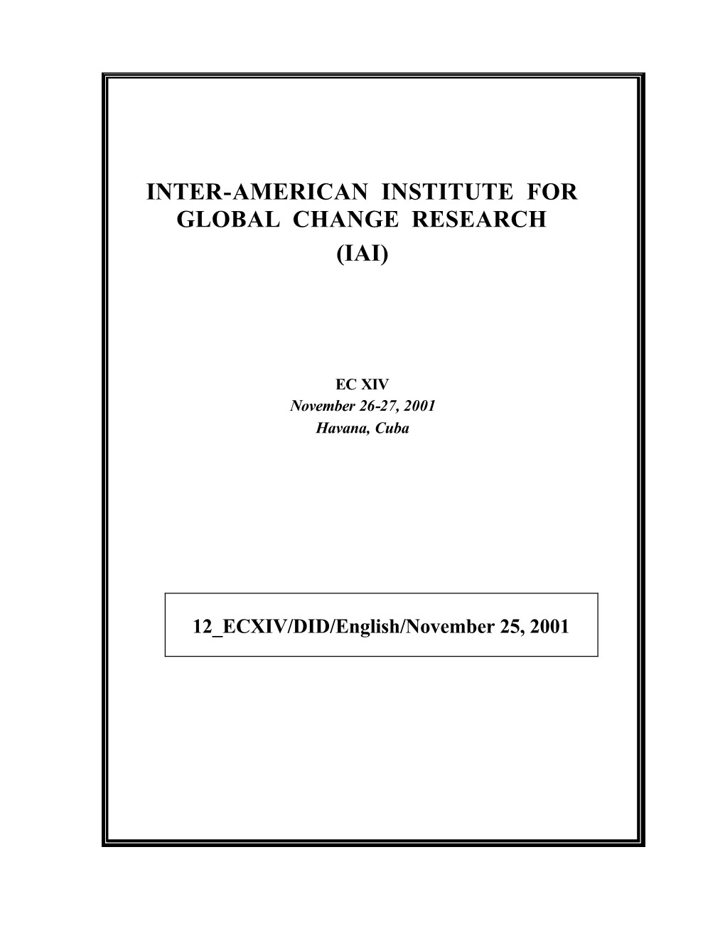 Inter-American Institute for Global Change Research