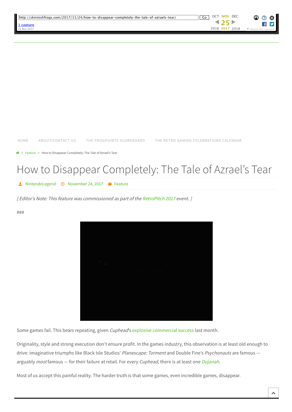 How to Disappear Completely: the Tale of Azrael's Tear