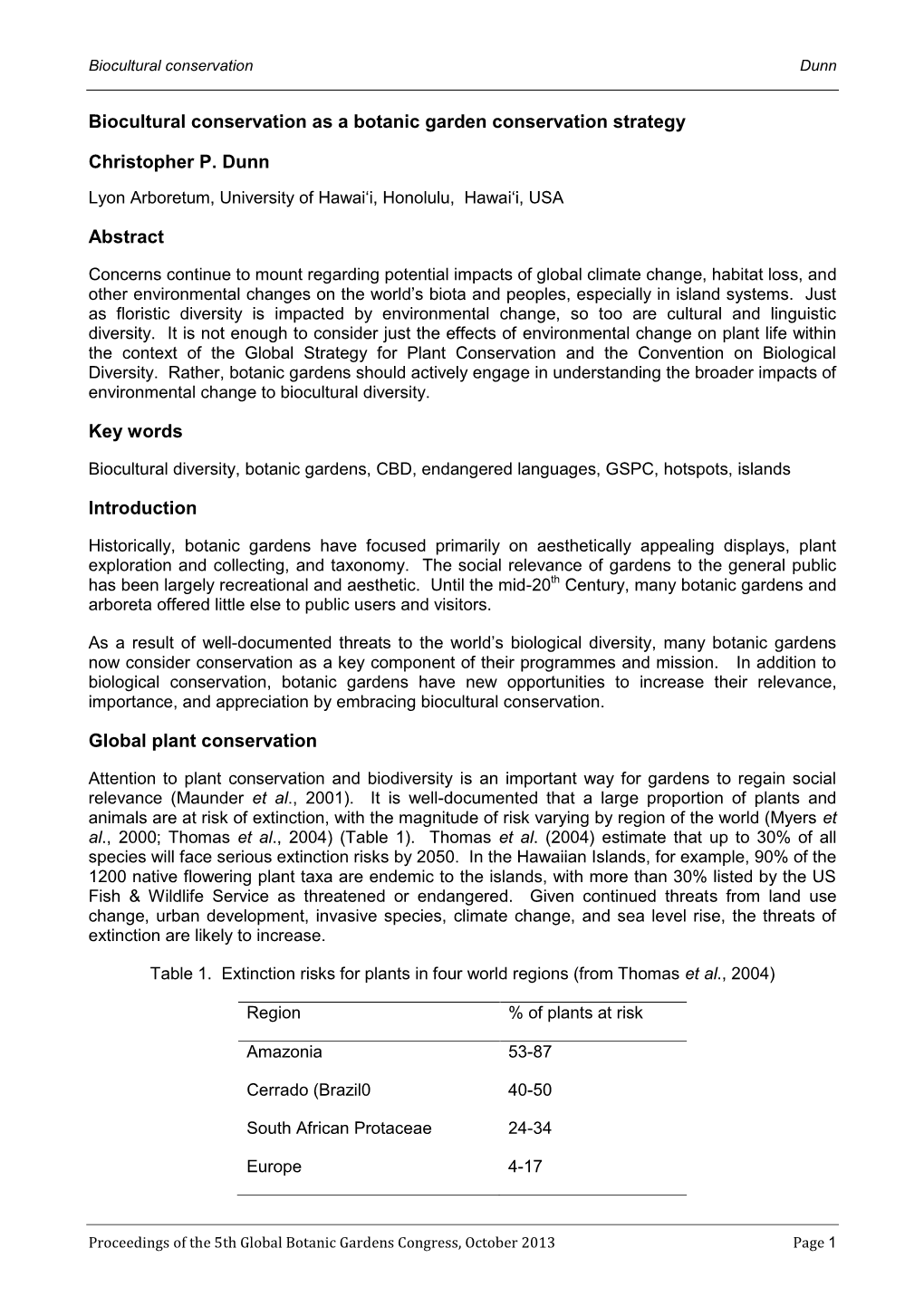 Biocultural Conservation As a Botanic Garden Conservation Strategy