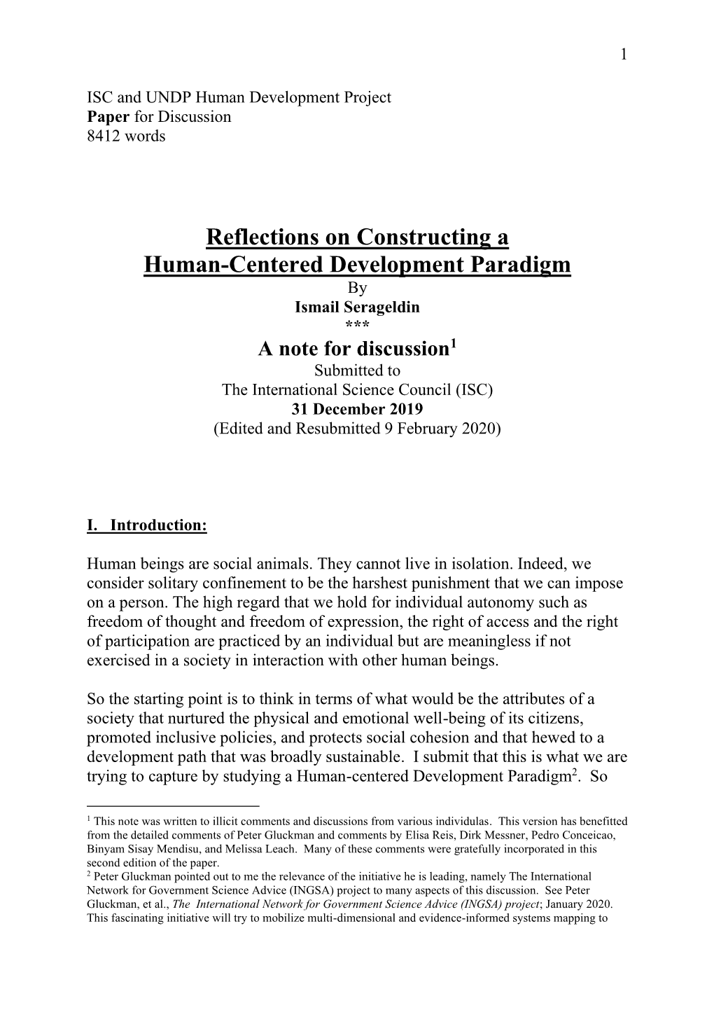 Reflections on Constructing a Human-Centered Development