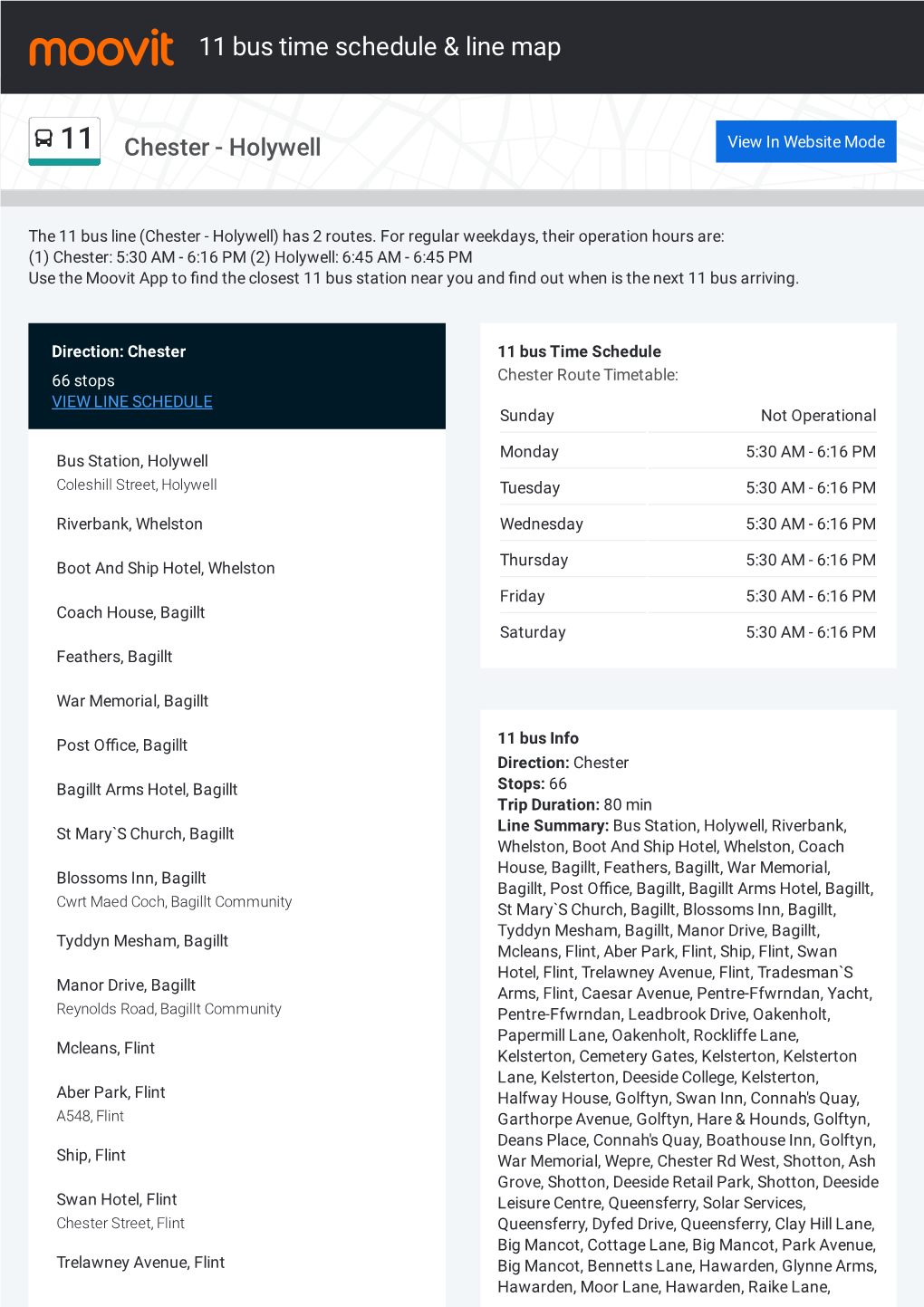 11 Bus Time Schedule & Line Route