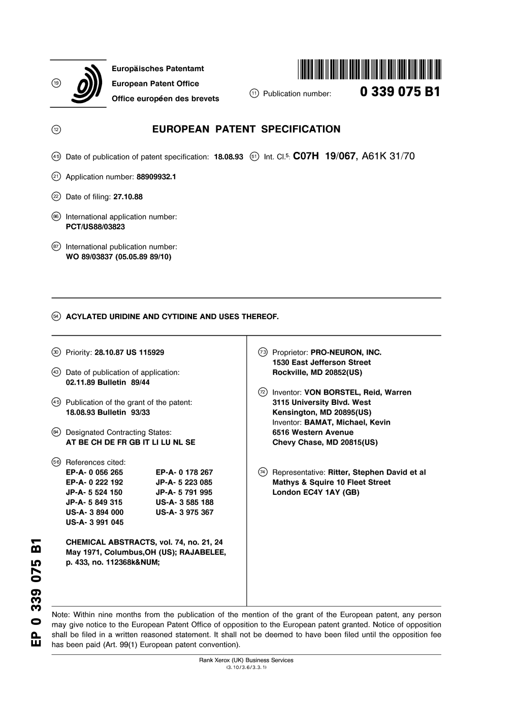 Acylated Uridine and Cytidine and Uses Thereof