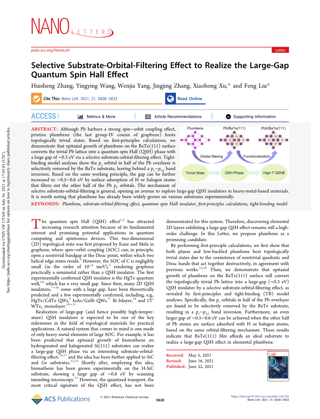 Selective Substrate-Orbital-Filtering Effect to Realize the Large-Gap